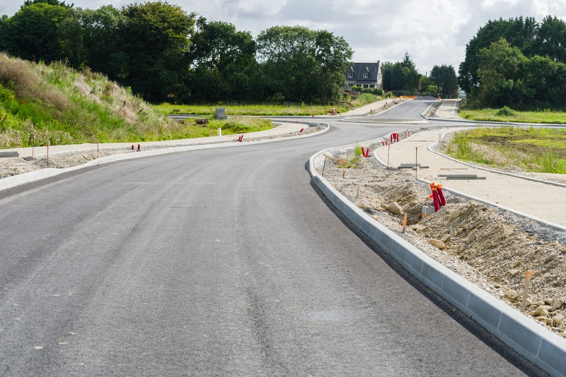 Construction d'un carrefour giratoire